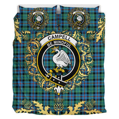 Campbell of Cawdor Ancient Tartan Crest Bedding Set - Golden Thistle Style