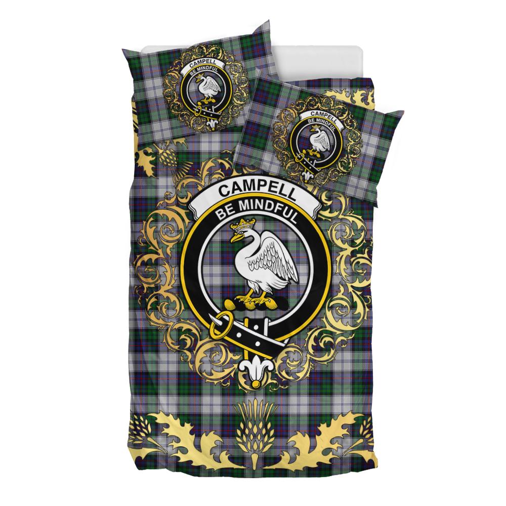 Campbell of Cawdor Dress Tartan Crest Bedding Set - Golden Thistle Style
