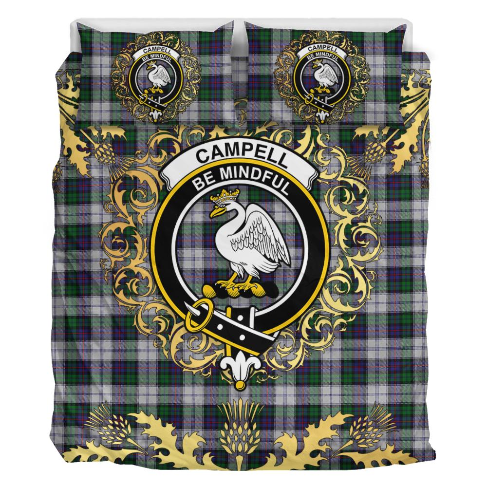Campbell of Cawdor Dress Tartan Crest Bedding Set - Golden Thistle Style