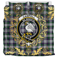 Campbell of Cawdor Dress Tartan Crest Bedding Set - Golden Thistle Style