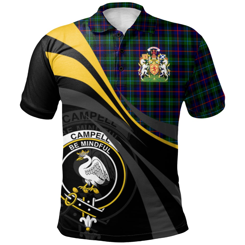 Campbell of Cawdor Modern Tartan Polo Shirt - Royal Coat Of Arms Style
