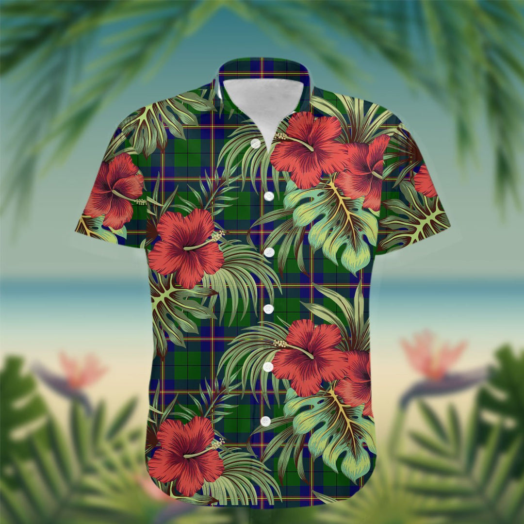 Carmichael Tartan Hawaiian Shirt Hibiscus, Coconut, Parrot, Pineapple - Tropical Garden Shirt