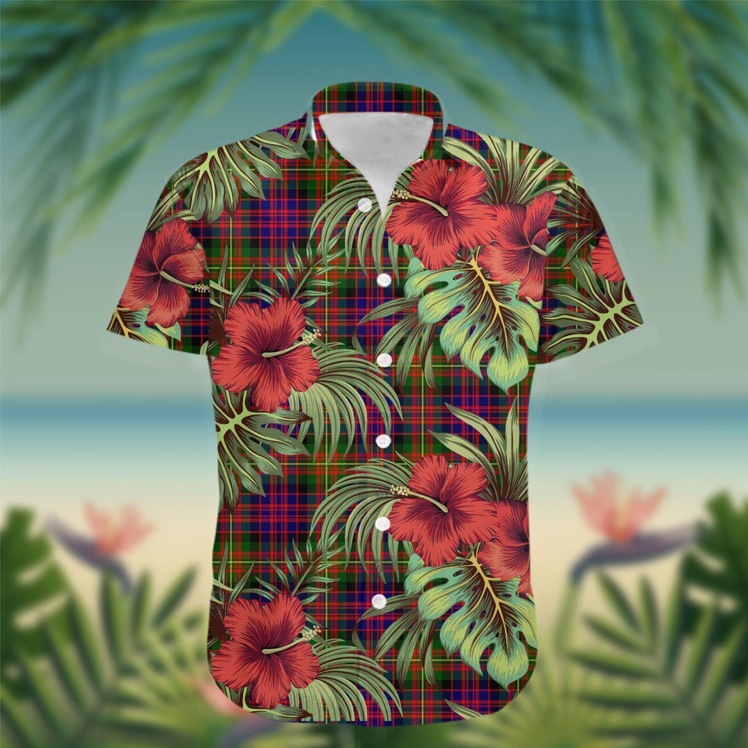Carnegie Tartan Hawaiian Shirt Hibiscus, Coconut, Parrot, Pineapple - Tropical Garden Shirt