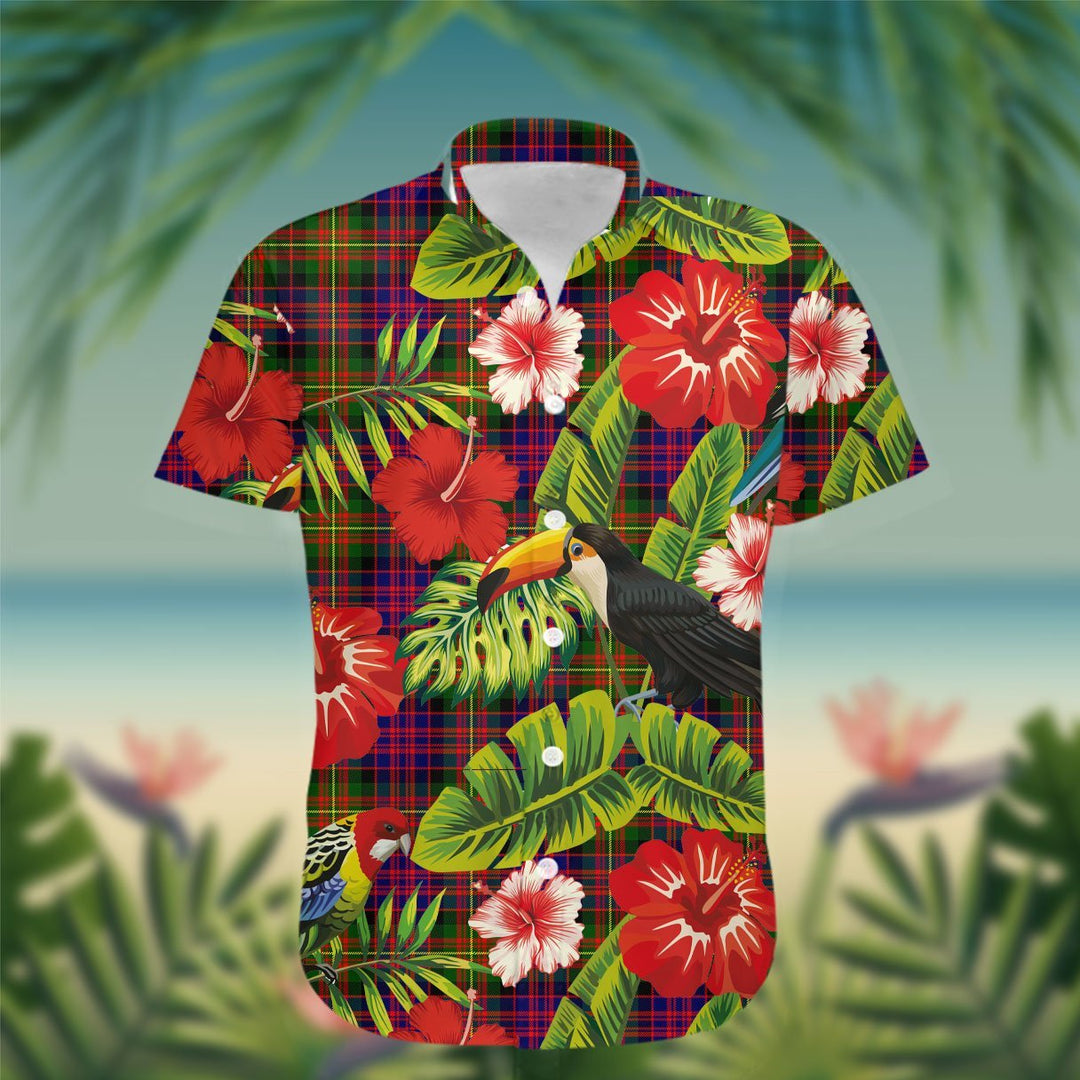 Carnegie Tartan Hawaiian Shirt Hibiscus, Coconut, Parrot, Pineapple - Tropical Garden Shirt