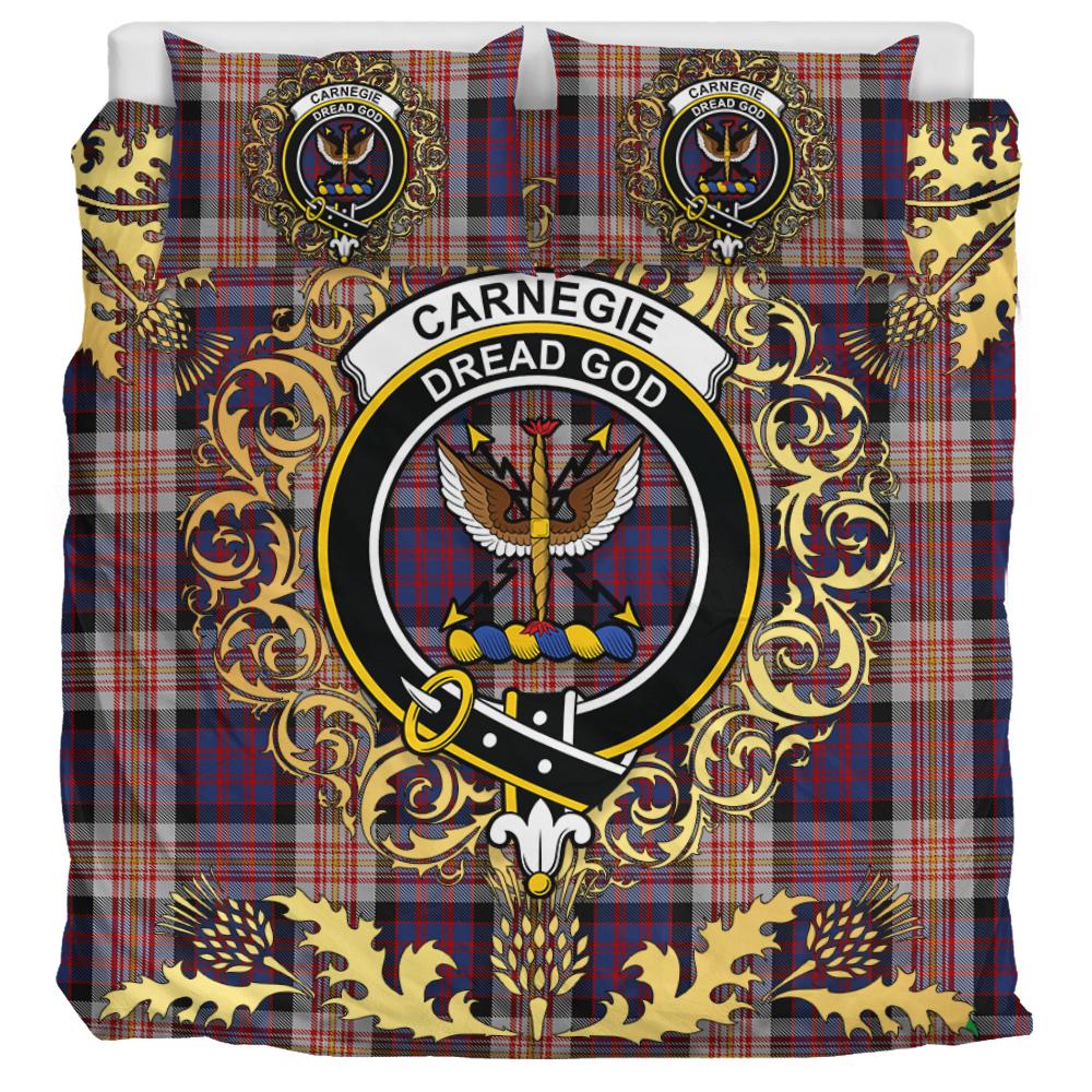 Carnegie 01 Tartan Crest Bedding Set - Golden Thistle Style