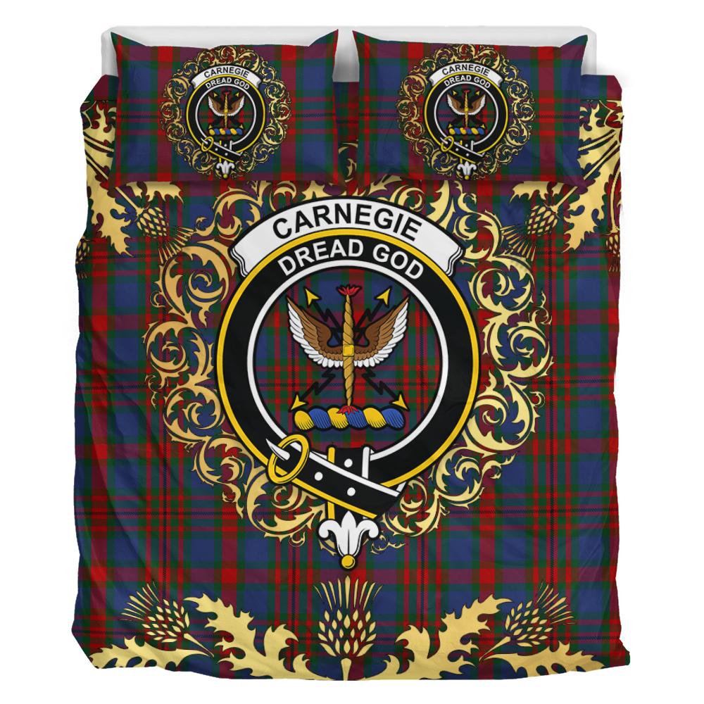 Carnegie 02 Tartan Crest Bedding Set - Golden Thistle Style