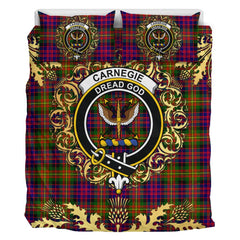 Carnegie Modern Tartan Crest Bedding Set - Golden Thistle Style