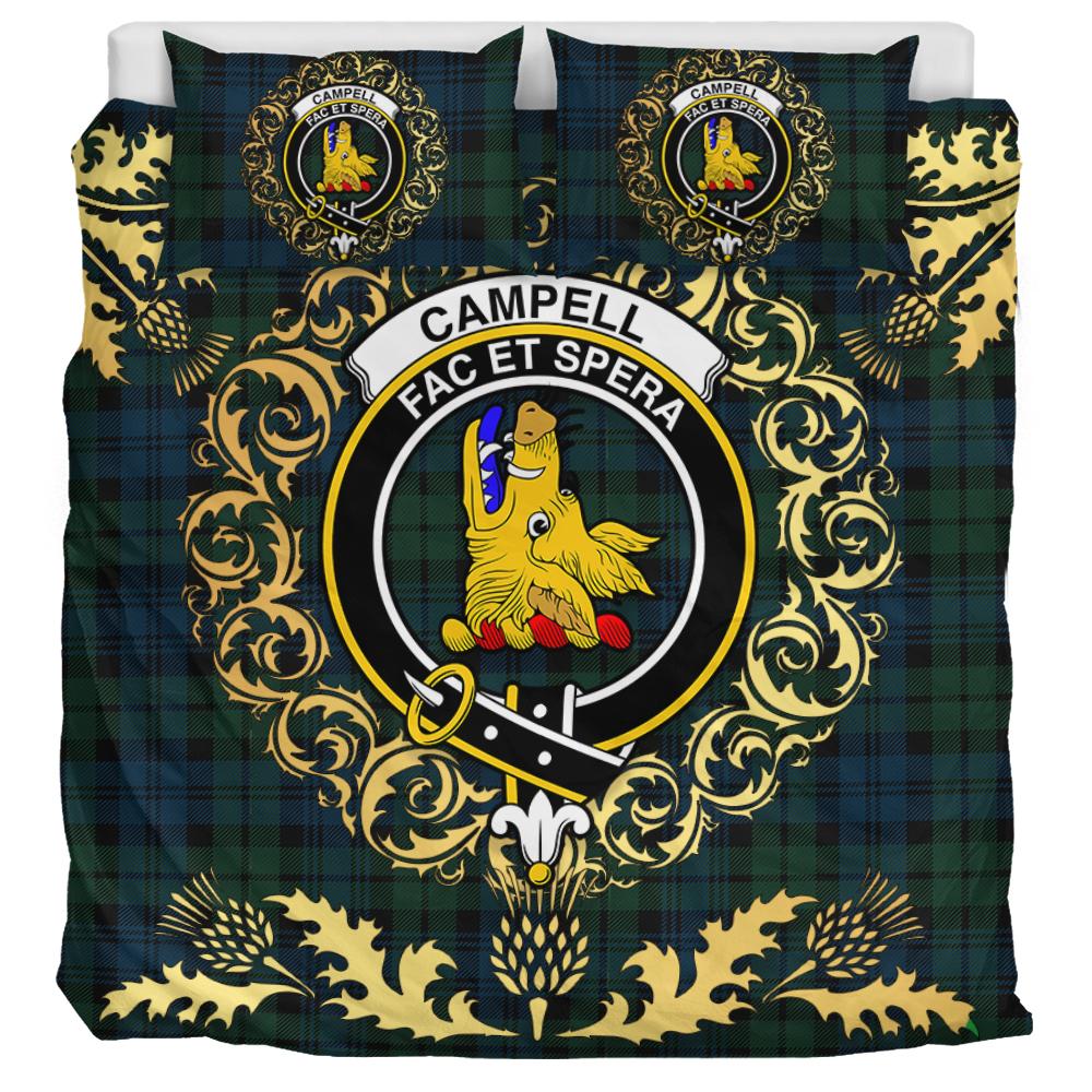 Carter - Campbell of Possil Tartan Crest Bedding Set - Golden Thistle Style