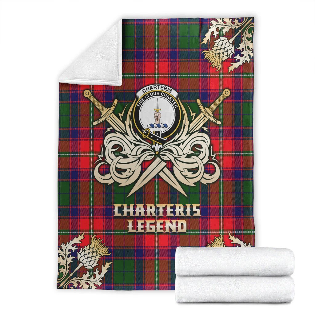 Charteris Tartan Gold Courage Symbol Blanket