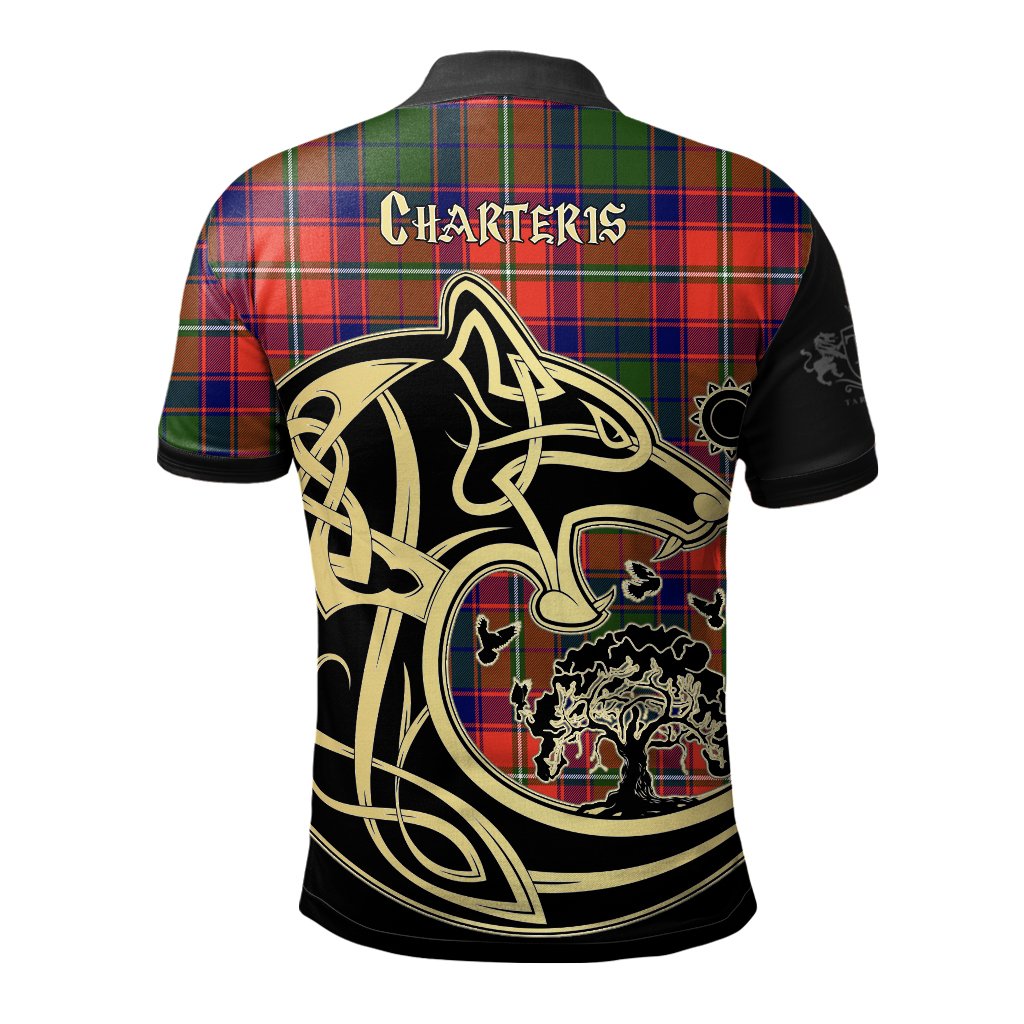 Charteris Tartan Polo Shirt Viking Wolf