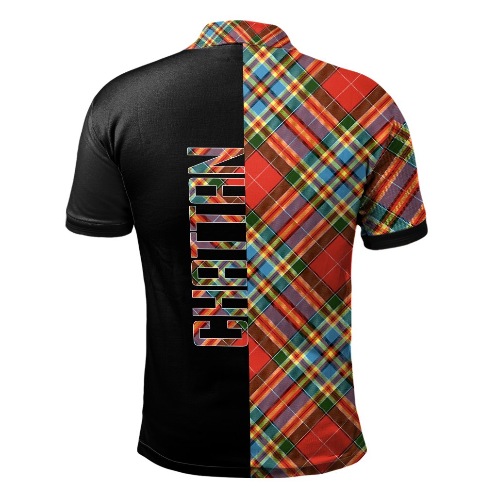 Chattan Tartan Polo Shirt Half of Me - Cross Style