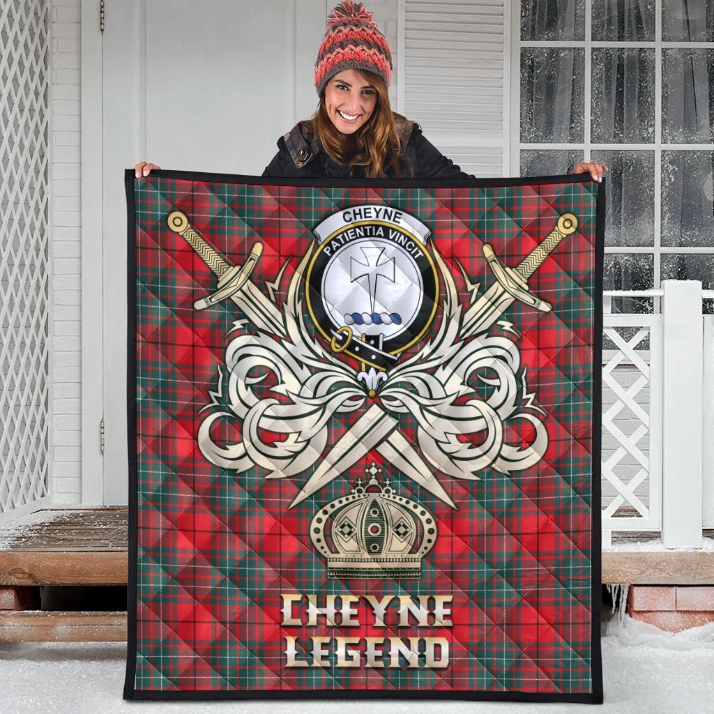 Cheyne Tartan Crest Legend Gold Royal Premium Quilt