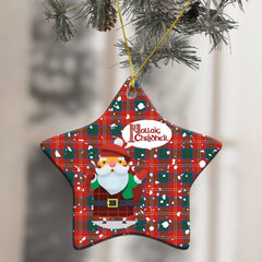 Chisholm Ancient Tartan Christmas Ceramic Ornament - Santa Style