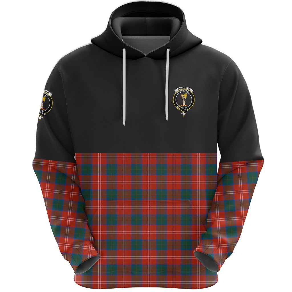 Chisholm Ancient Clan Half Of Tartan Hoodie