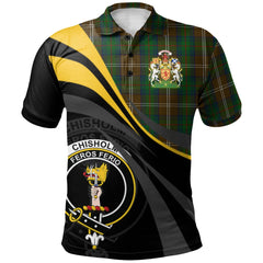Chisholm Hunting Tartan Polo Shirt - Royal Coat Of Arms Style