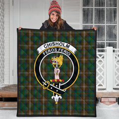 Chisholm Hunting Tartan Crest Quilt