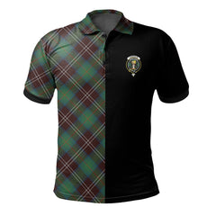 Chisholm Hunting Ancient Tartan Polo Shirt Half of Me - Cross Style