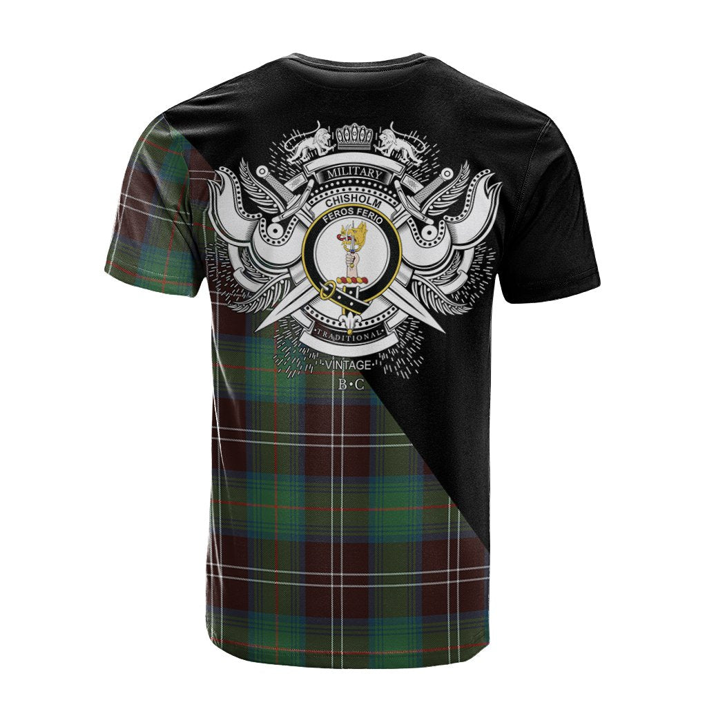 Chisholm Hunting Ancient Tartan - Military T-Shirt