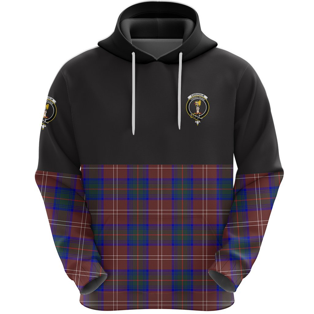 Chisholm Hunting Modern Clan Half Of Tartan Hoodie