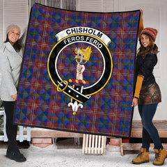 Chisholm Hunting Modern Tartan Crest Quilt