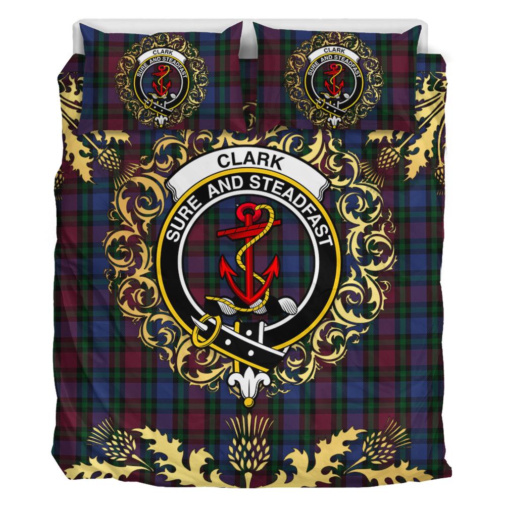 Clark 01 Tartan Crest Bedding Set - Golden Thistle Style