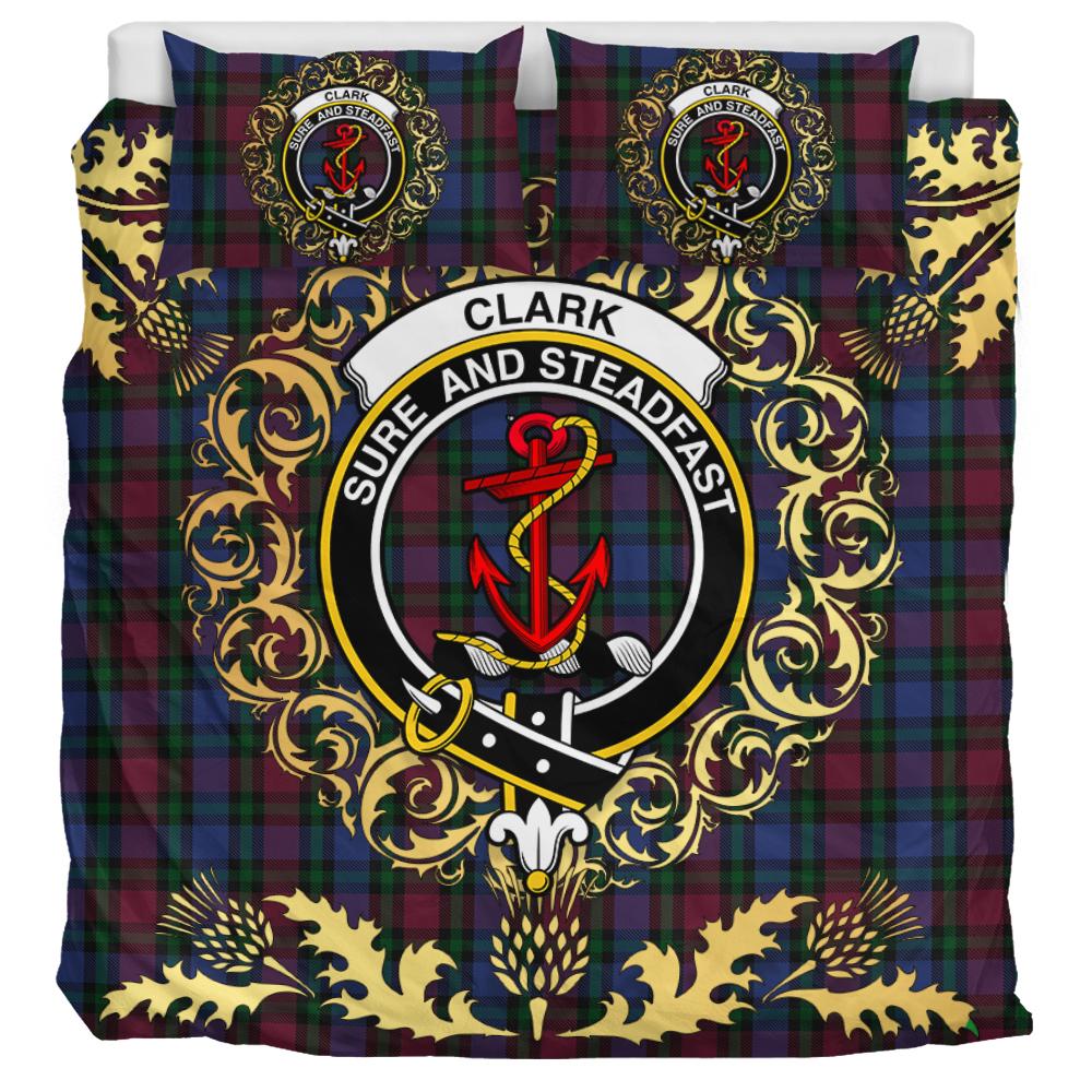 Clark 01 Tartan Crest Bedding Set - Golden Thistle Style