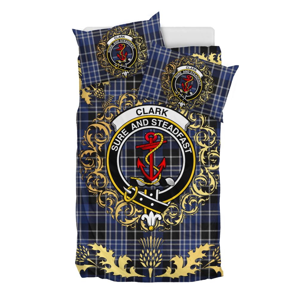 Clark 02 Tartan Crest Bedding Set - Golden Thistle Style