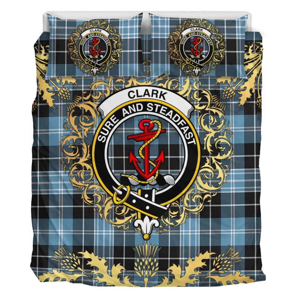 Clark Ancient Tartan Crest Bedding Set - Golden Thistle Style