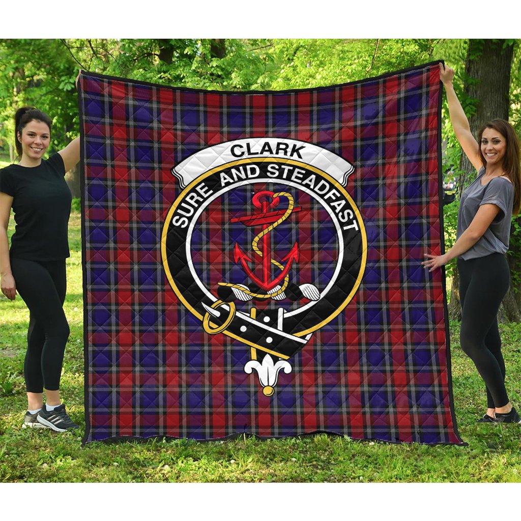 Clark Red Tartan Crest Quilt