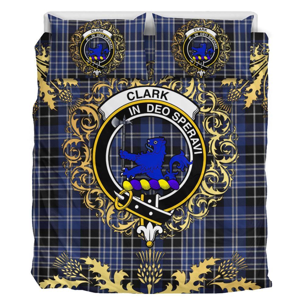Clark (Lion) 02 Tartan Crest Bedding Set - Golden Thistle Style