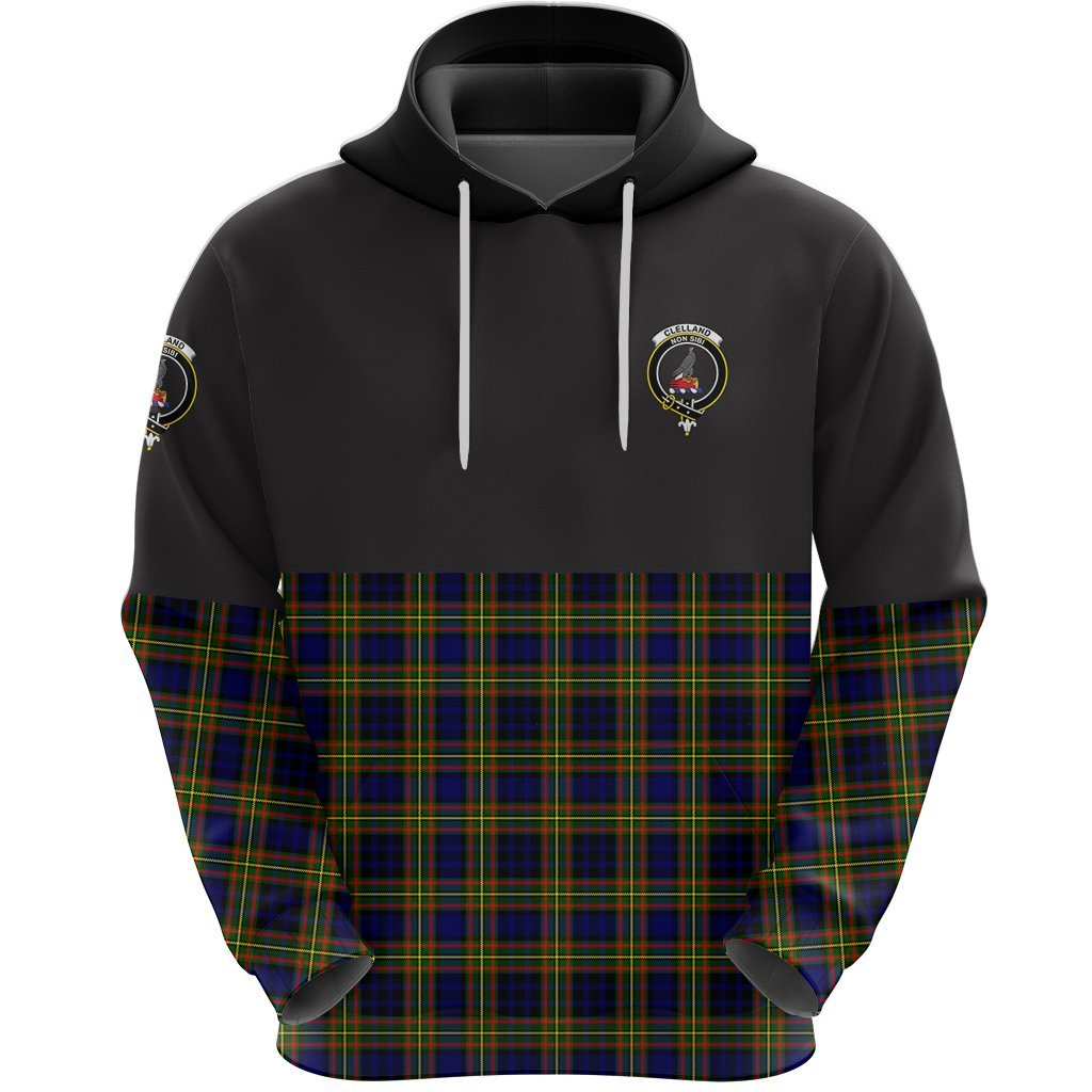 Clelland Modern Clan Half Of Tartan Hoodie