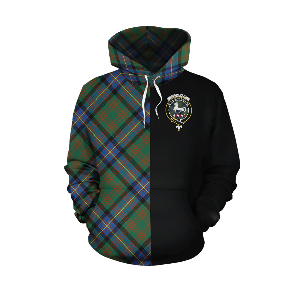 Cochrane Ancient Tartan Hoodie Half of Me - Cross Style