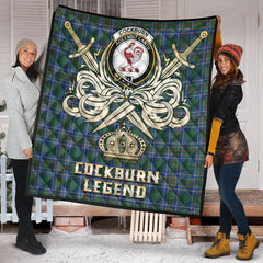 Cockburn Ancient Tartan Crest Legend Gold Royal Premium Quilt