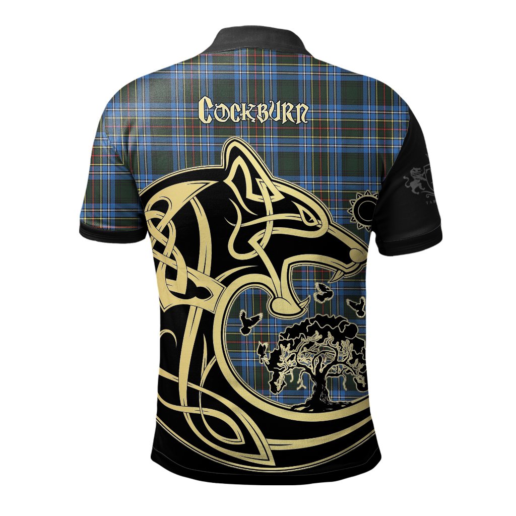 Cockburn Modern Tartan Polo Shirt Viking Wolf