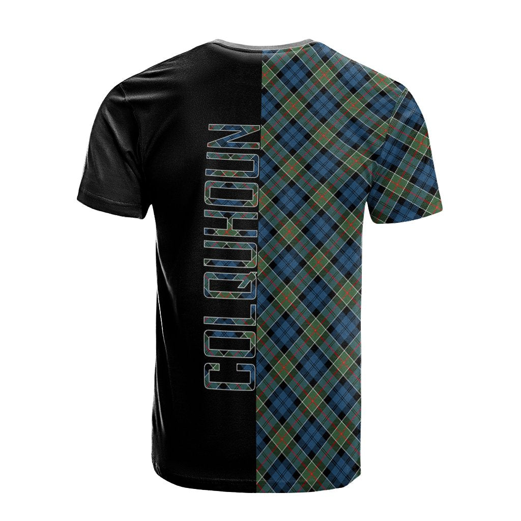 Colquhoun Ancient Tartan T-Shirt Half of Me - Cross Style