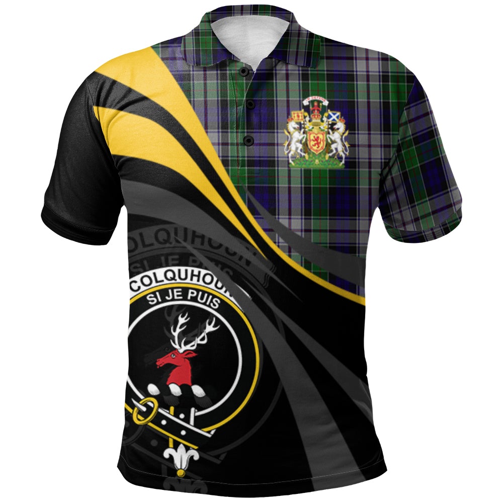 Colquhoun Dress Tartan Polo Shirt - Royal Coat Of Arms Style