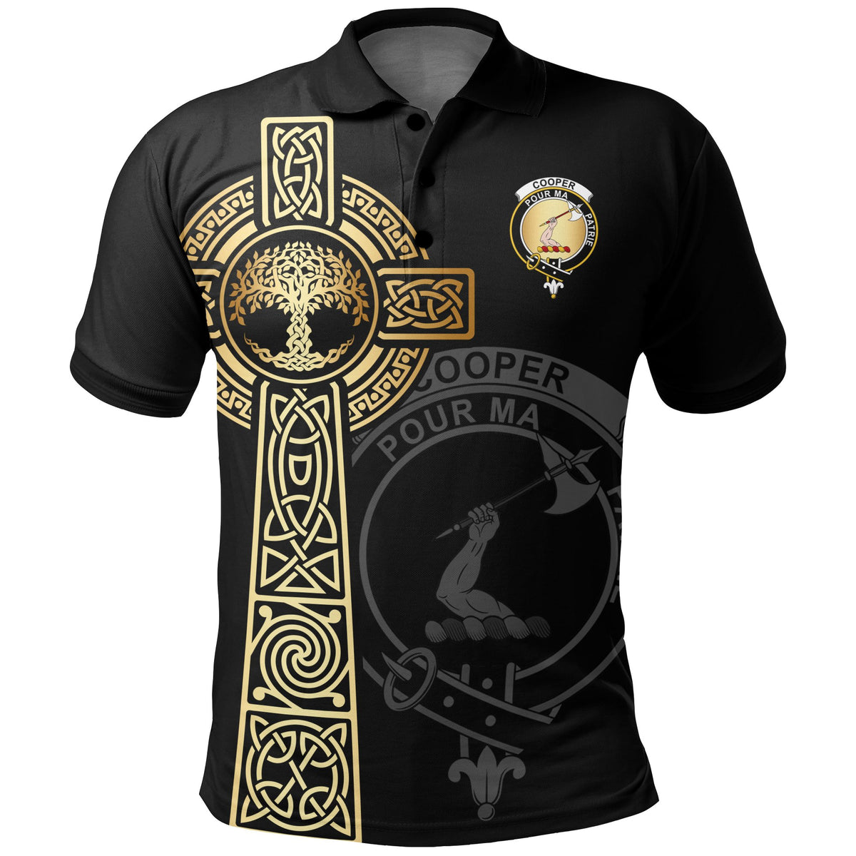 Cooper Clan Unisex Polo Shirt - Celtic Tree Of Life