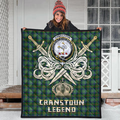 Cranstoun Tartan Crest Legend Gold Royal Premium Quilt