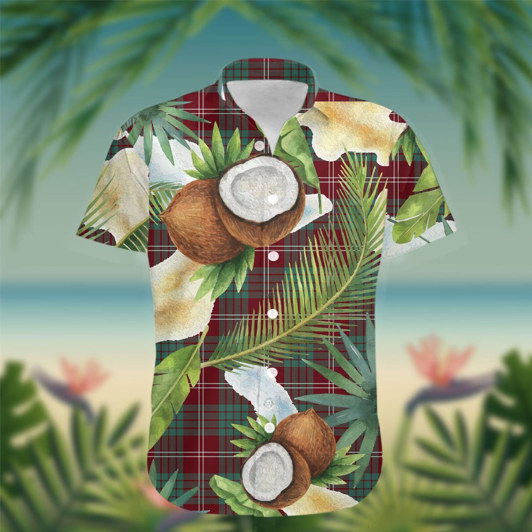Crawford Tartan Hawaiian Shirt Hibiscus, Coconut, Parrot, Pineapple - Tropical Garden Shirt