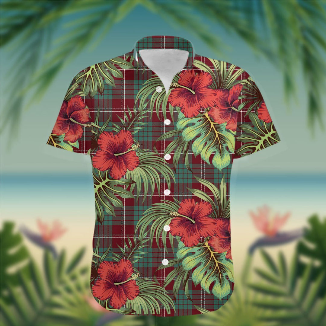 Crawford Tartan Hawaiian Shirt Hibiscus, Coconut, Parrot, Pineapple - Tropical Garden Shirt