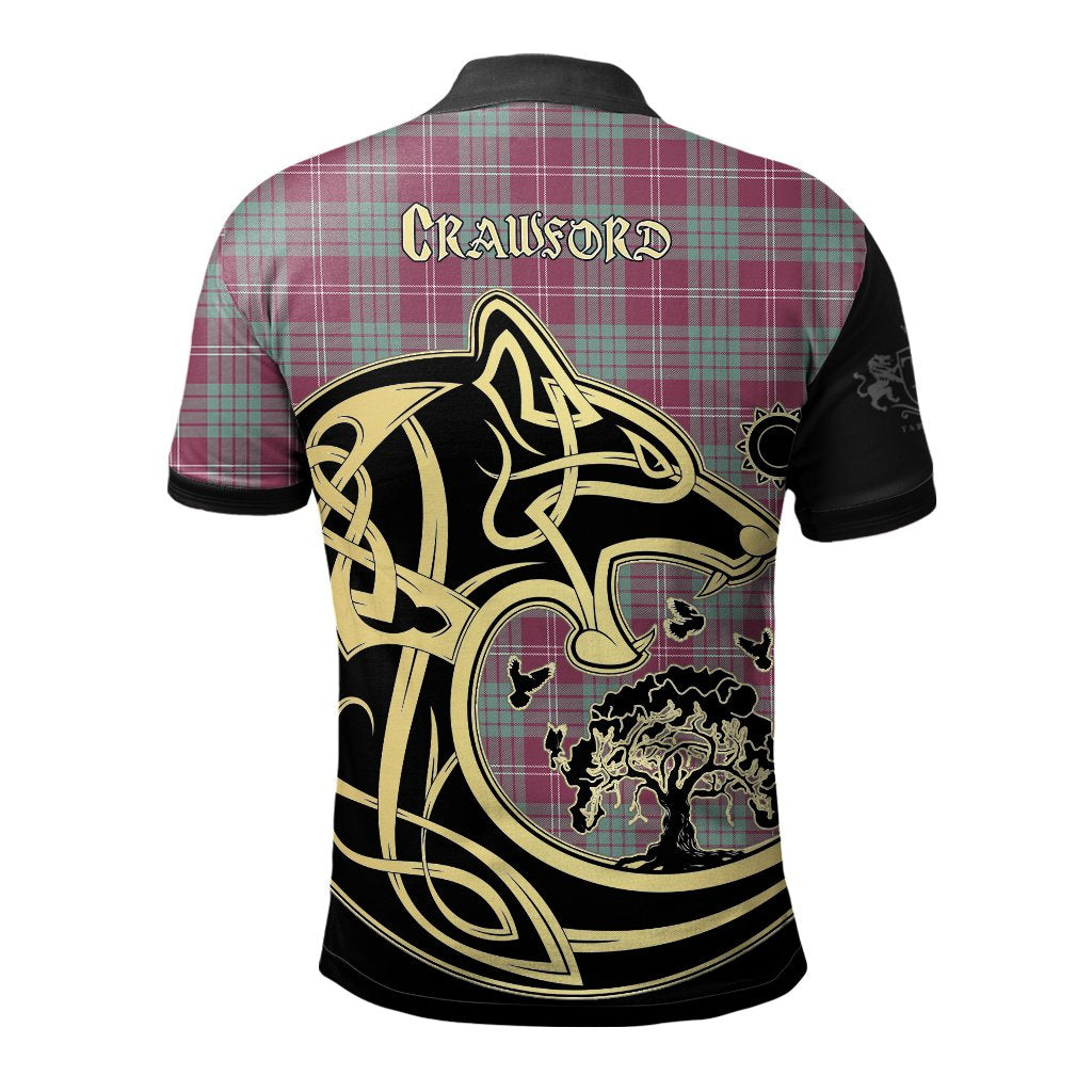 Crawford Ancient Tartan Polo Shirt Viking Wolf