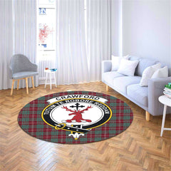 Crawford Modern Tartan Crest Round Rug