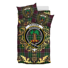 Crosbie Tartan Crest Bedding Set - Golden Thistle Style