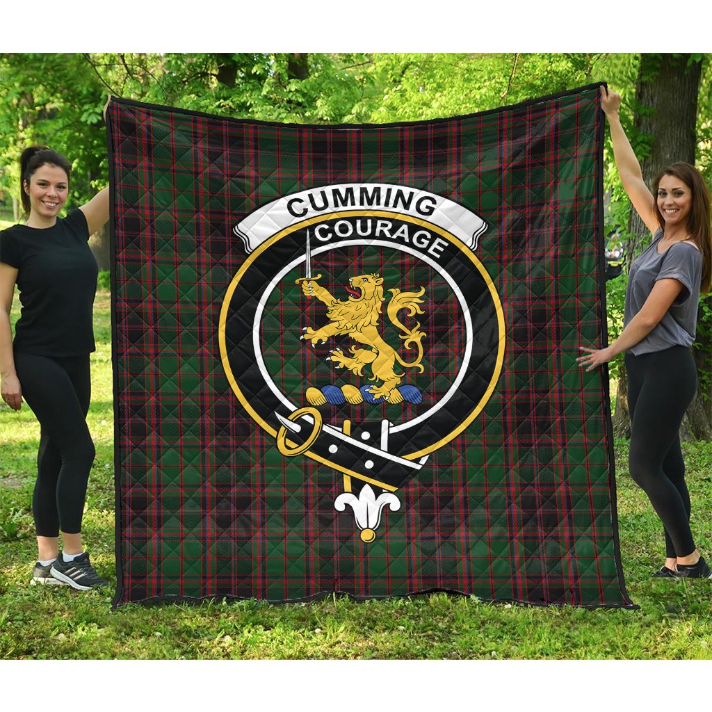Cumming Buchan Hunting Tartan Crest Quilt