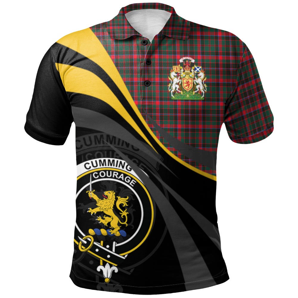 Cumming Hunting Modern Tartan Polo Shirt - Royal Coat Of Arms Style
