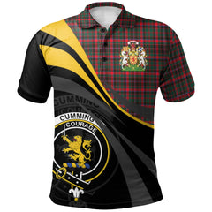 Cumming Hunting Modern Tartan Polo Shirt - Royal Coat Of Arms Style
