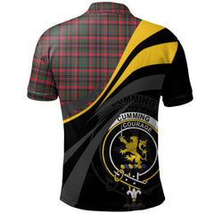 Cumming Hunting Modern Tartan Polo Shirt - Royal Coat Of Arms Style