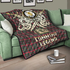 Cumming Hunting Modern Tartan Crest Legend Gold Royal Premium Quilt