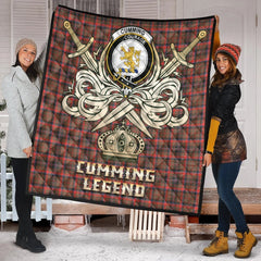 Cumming Hunting Weathered Tartan Crest Legend Gold Royal Premium Quilt