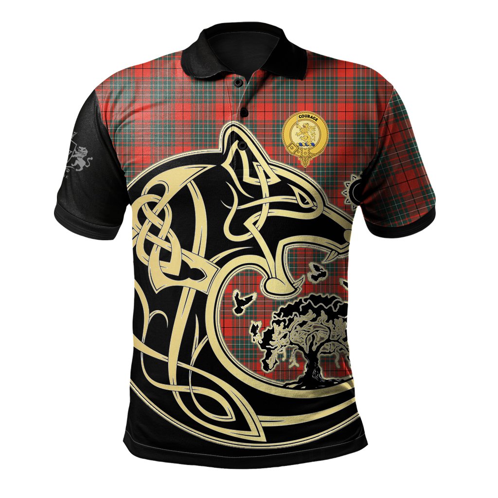 Cumming Modern Tartan Polo Shirt Viking Wolf